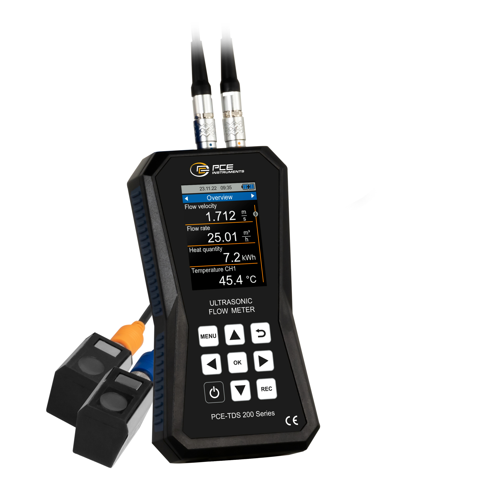 PCE Ultrasonic Flow Meter — ±32 m/s Measuring Range, Model# PCE-TDS 200 S